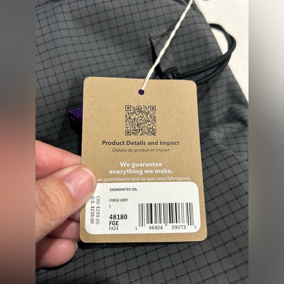 Patagonia SnowDrifter Pack 20L Backpack Large Forge Grey Lightweight NWT - Picture 5 of 14